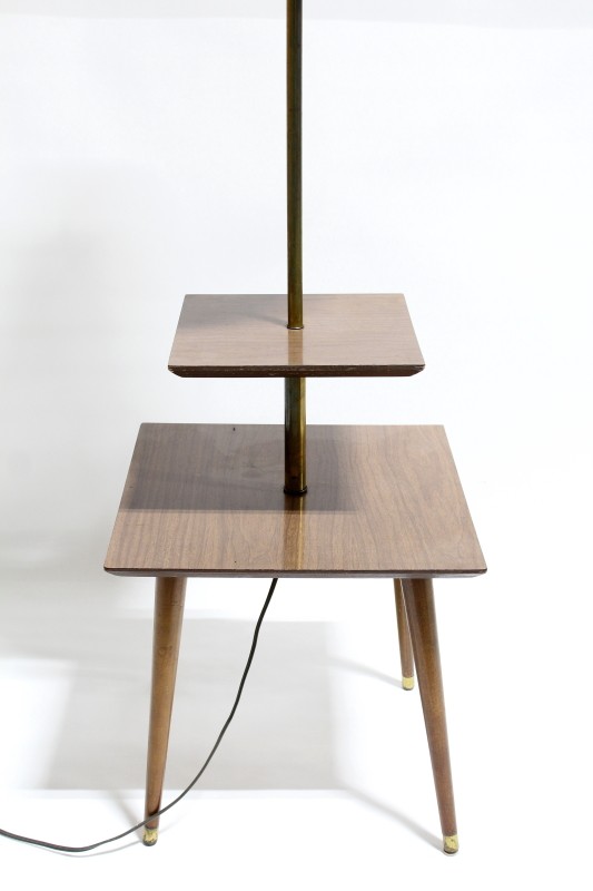 Lighting Floor Lamp 1 Sm Lg Attached, Vintage Wood Side Table With Lamp Attached