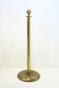 Stanchion, Post, ROUND FINIAL TOP & BASE, BRASS, BRASS