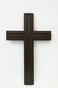 Religious, Cross, INLAID BORDER,STANDING/WALLMOUNT, WOOD, BROWN