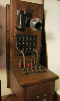 ANTIQUE OAK WALLMOUNT SWITCHBOARD, CORD BOARD, CIRCA 1920, WALLMOUNT, AGED, USED - Condition Not Identical To Photo, Commercial & Institutional