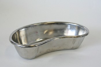Medical, Container, KIDNEY SHAPED BOWL/DISH, STAINLESS STEEL, SILVER