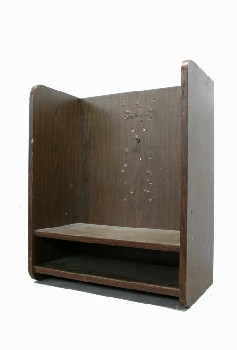 Phone, Payphone, FAUX WOOD GRAIN PARTIAL BOOTH/ SURROUND, LOWER SHELF, PUBLIC , WOOD, BROWN