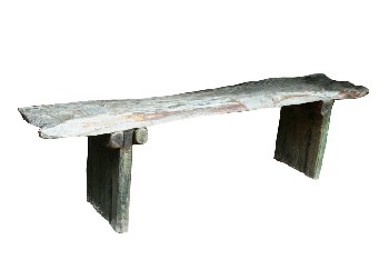 Bench, Rustic, LOG PLANK SEAT W/PLANK LEGS, RUSTIC, WOOD, NATURAL