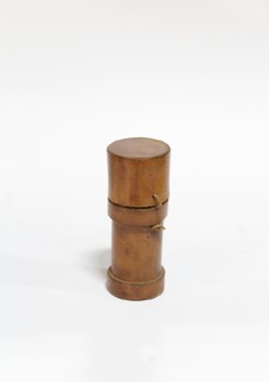 Science/Nature, Telescope, SUEDE HOLDER W/AGED BRASS TELESCOPE INSIDE, LEATHER, BROWN