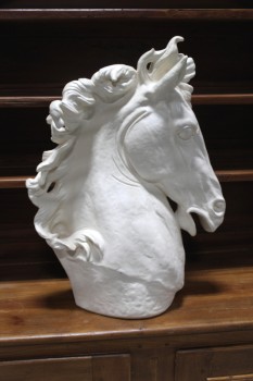Statuary, Misc, HORSE HEAD, CERAMIC, WHITE
