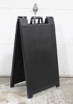 Sign, Sandwich Board, BLANK ON BOTH SIDES, FREESTANDING A-FRAME - May Not Be Identical To Photo, Productions May Add Their Own Temporary Decals / Graphics, PLASTIC, BLACK