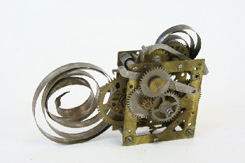 Clock, Parts, CLOCKWORK W/GEARS , METAL, MULTI-COLORED