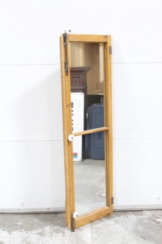 Mirror, Misc, MADE FROM ANTIQUE WINDOW, KNOBS STILL ATTACHED, FARMHOUSE / RUSTIC LOOK, WOOD, BROWN