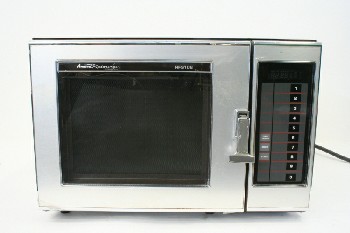 Appliance, Microwave, T-SHAPED HANDLE, FRONT NUMBERS, STAINLESS STEEL, SILVER