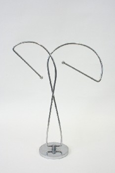 Sign, Holder, DISPLAY STAND,2 BENT RODS W/BA, METAL, SILVER