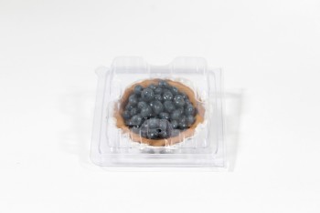 Food, Bakery (Fake), FAKE FOOD,REALISTIC BLUEBERRY TART IN PACKAGE, RUBBER, BROWN