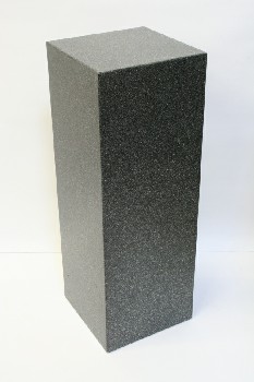 Plinth, Wood, SQUARE PEDESTAL, SPECKLED, FAUX MARBLE OR STONE LOOK, WOOD, GREY