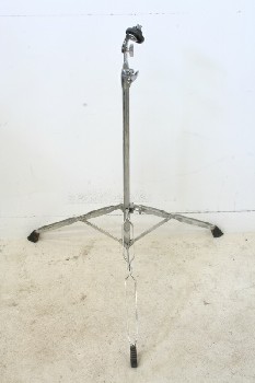 Music, Stand, BLK RUBBER FEET,3 FOLDING LEGS, AGED, METAL, SILVER