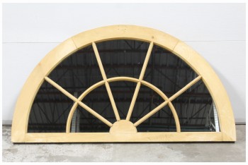 Mirror, Misc, ARCH SHAPE W/PANELS, CURVED TOP, FLAT BOTTOM, FARMHOUSE / RUSTIC / TRADITIONAL LOOK, WOOD, BROWN