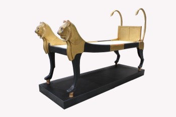 Egyptian, Embalming Table, 8FT REPLICA EGYPTIAN EMBALMING TABLE, CAT HEAD & CURVED TAIL ENDS, DETACHABLE 5