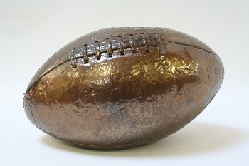 Decorative, Sports, FOOTBALL W/DENTS, AGED, LEATHER, BRONZE