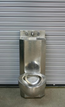 Plumbing, Toilet , INSTITUTIONAL/PRISON TOILET/SINK UNIT, BRUSHED FINISH, STAINLESS STEEL, GREY