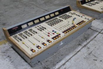 Audio, Mixing Board, VINTAGE (1970s) MIXING CONSOLE,WOOD TRIM,COLOURED BUTTONS & LEVERS, METAL, GREY