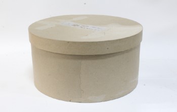 ROUND HAT BOX OR SIMILAR, PLAIN, W/LID, USED, Containers