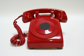 Phone, Misc, DIRECT LINE, BLACK CENTER, NO DIAL, PLASTIC, RED