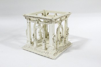 Decorative, Buildings, ARCHITECTURAL CONTAINER,ANCIENT GREEK/ROMAN, NO ROOF/LID, RESIN, OFFWHITE