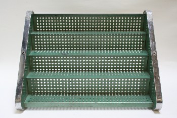 Store, Display, VINTAGE MESH COUNTERTOP PRODUCT SHELVES - Dressing Not Included, METAL, GREEN
