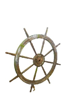 Decorative, Wheel, LIGHTWEIGHT PROP SHIP'S WHEEL,SPOKED W/HANDLES, AGED , WOOD, NATURAL