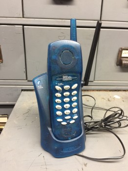 Phone, Cordless, CORDLESS W/BASE , PLASTIC, BLUE