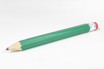 Decorative, Pencil, OVERSIZED PENCIL, WOOD, GREEN
