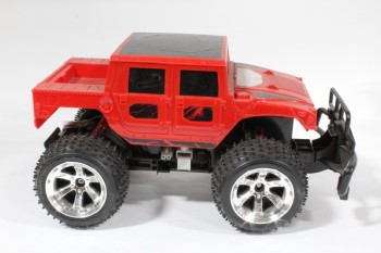 Toy, Vehicle, TRUCK W/BIG WHEELS , PLASTIC, RED
