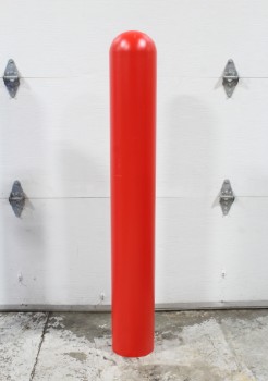 Stanchion, Bollard, BOLLARD COVER OR SLEEVE, HOLLOW W/ROUNDED TOP & OPEN BOTTOM, VERTICAL MARITIME / TRAFFIC / STREET BARRIER POST COVER, PLASTIC, RED