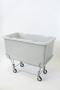 Cart, Misc, MAIL CART OR STORAGE/UTILITY/WASTE CONTAINER BIN, ROLLING (2PCS), PLASTIC, GREY