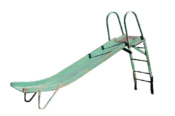 Playground, Slide, 8FT PUBLIC SLIDE W/LADDER - Paint Colour & Condition May No Longer Be Identical To Photo, This Item May Be Painted, METAL, GREEN