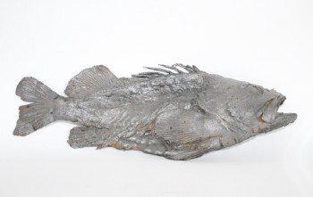 Meat, Fish (Fake), REALISTIC PROP DEAD FISH SKELETON, RUBBER, GREY