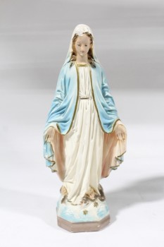Religious, Figurine, VIRGIN MARY, PLASTER, MULTI-COLORED