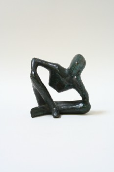 Decorative, Figurine, ABSTRACT SITTING FIGURE,SMALL SIZE, STONE, GREEN