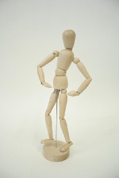 Art Supplies, Model, HUMAN FIGURE W/MOVING PARTS,W/BASE, ONE FOOT, WOOD, BROWN