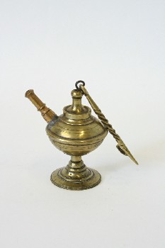 Decorative, Incense, SMALL LAMP W/HOOK & SPOUT , BRASS, BRASS