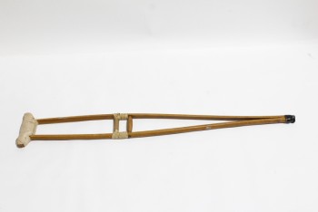Medical, Mobility, CRUTCH,OLD STYLE,WRAPPED , WOOD, BROWN