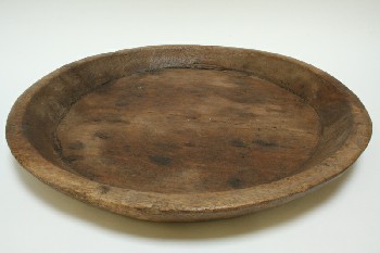Decorative, Plate, ROUNDISH,SLOPED SIDES,RUSTIC, WOOD, BROWN