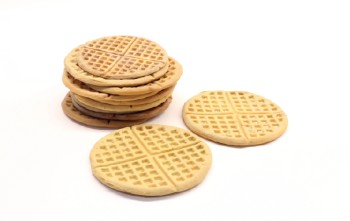 Food, Misc , FAKE FOOD, SINGLE REALISTIC WAFFLE, ROUND, BREAKFAST, ALL APPROX 7