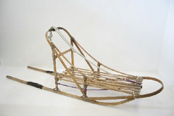 Sport, Sled, REAL DOGSLED/SLEIGH W/LEATHER STRAPPING - Not Identical To Photo, WOOD, NATURAL