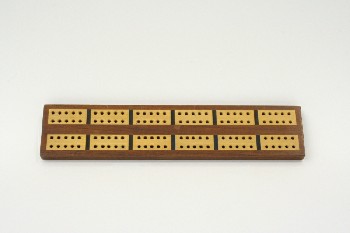 Game, Cribbage Board, TWO-TONED,NO TEXT/NUMBERS, WOOD, BROWN