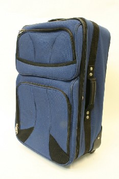 Luggage, Suitcase, BLACK DETAILS,AGED, ROLLING, FABRIC, BLUE