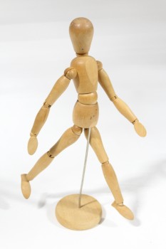 Art Supplies, Model, HUMAN FIGURE W/MOVING PARTS, NO BASE, AGED, WOOD, BROWN