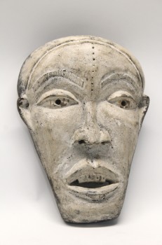 Decorative, Mask, AFRICAN, CARVED, AGED, WOOD, WHITE