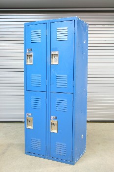 Locker, Misc, 4 VENTED DOORS W/HANDLES, METAL, BLUE