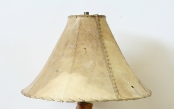 Lighting, Lamp Shade, TABLE LAMP SHADE,STRETCHED ANIMAL SKIN,WRAPPED EDGE & SEAM, AGED, RIPPED, ANIMAL SKIN, NATURAL