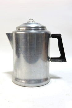 VINTAGE, PERCOLATOR W/ ANGLED BLACK HANDLE, W/ LID, Smalls