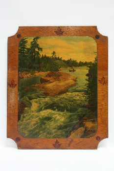 CLEARABLE, WILDERNESS CANOEING SCENE, NATURE, VINTAGE, Art, Signage & Wall Decor